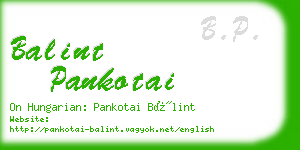 balint pankotai business card